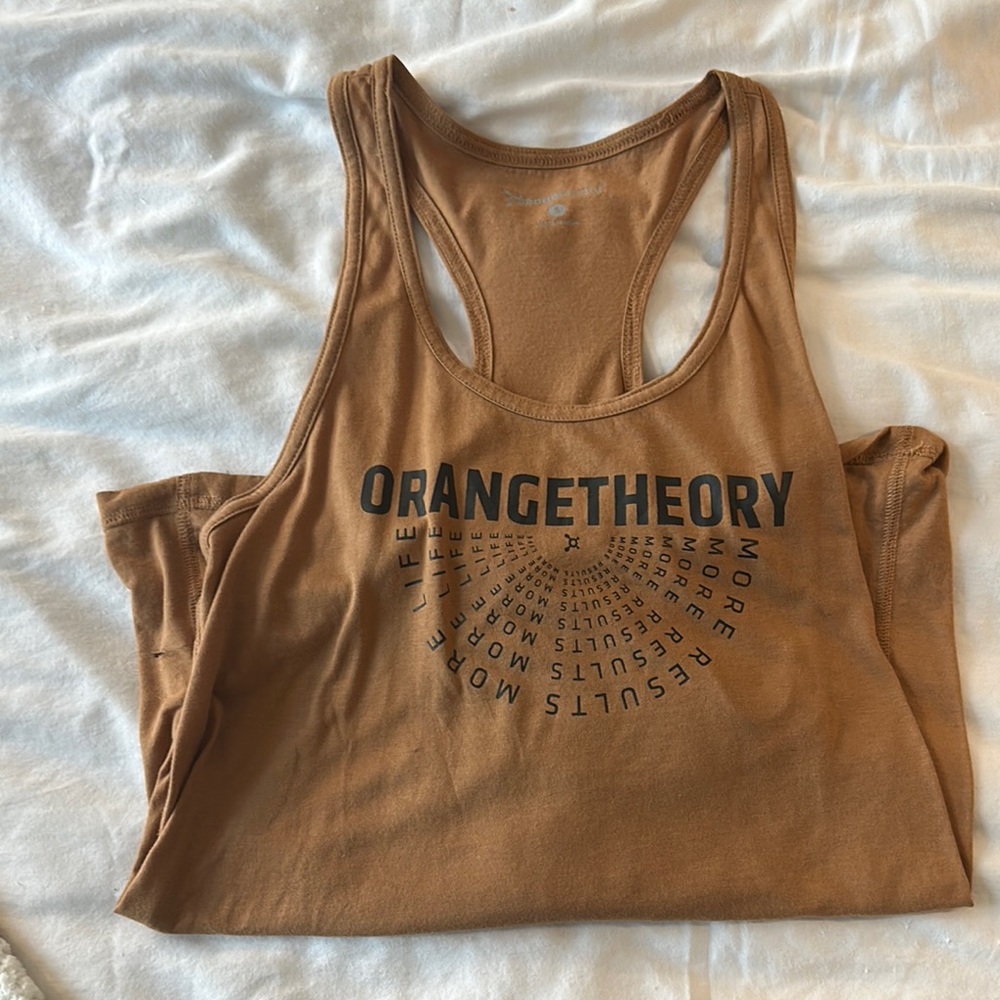 Orangetheory Brown Tan Crop Tank Top Relaxed Fit
